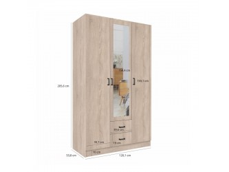 Kami tükrös gardróbszekrény SZL3D2S sonoma tölgy