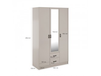 Kami tükrös gardróbszekrény SZL3D2S kasmír
