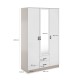 Kami tükrös gardróbszekrény SZL3D2S fehér/ kasmír