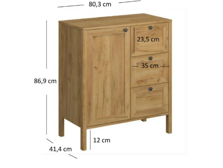 Klark K1D3S komód arany craft tölgy Klark K1D3S komód arany craft tölgy
