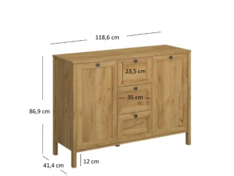 Klark K2D3S komód arany craft tölgy