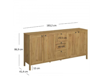 Klark K4D3S komód arany craft tölgy
