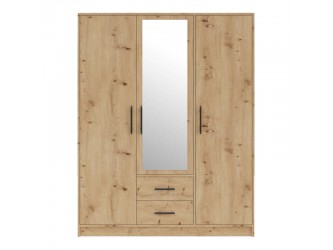 Smart SRL2 3 ajtós 2 fiókos szekrény (tükörrel) artisan tölgy