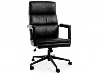 Q-090 irodaszék fekete textilbőr