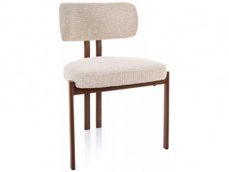 Misaki D étkezőszék dió láb világos bézs Tap. 255