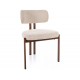 Misaki D étkezőszék dió láb világos bézs Tap. 255