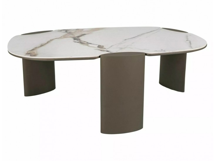 Adoro B Ceramic 105*65 asztalka Amber fehér/ réz