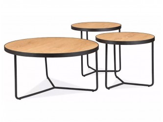 Demeter asztalka összeállítás tölgy/ fekete