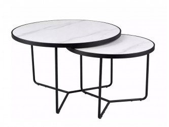 Italia asztalka összeállítás fehér/ fekete