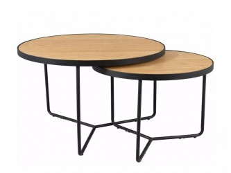 Italia asztalka összeállítás tölgy/ fekete