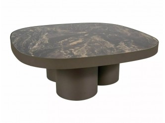 Stella A Ceramic 100*100 asztalka Vulkán fekete/ réz