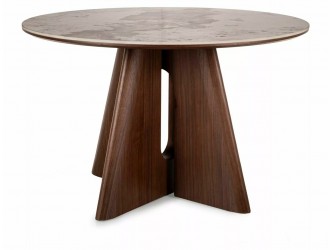 Alzano Ceramic 120 kör étkező asztal Pandoro fehér/ dió