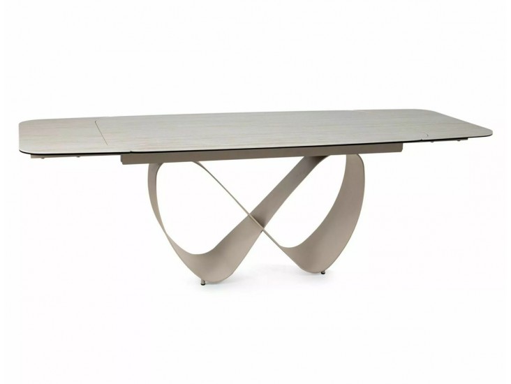 Infinity Ceramic 160(240)*95 bővíthető étkező asztal travertin bézs/ kasmír