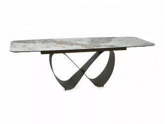 Infinity Ceramic 160(240)*95 bővíthető étkező asztal pandoro fehér/ réz