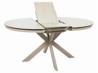 Porto Ceramic 120(160)*120 bővíthető étkező asztal travertin bézs/ kasmír