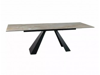 Salvadore Ceramic 160(240)*90 bővíthető étk. asztal Onice Oro bézsfekete