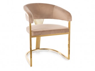Crown Velvet szék arany láb/ bézs (Bluvel 28)