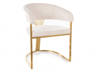Crown Velvet szék arany láb/ világos bézs (Bluvel 22)