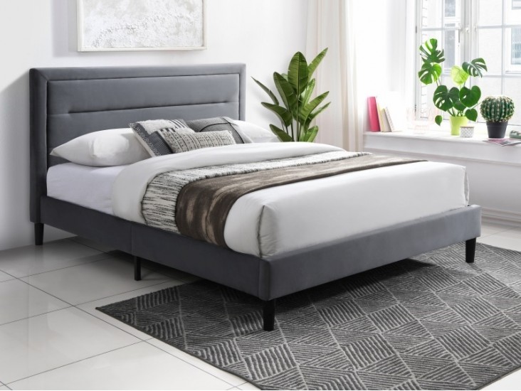 Malaga Velvet franciaágy 160x200 fekete/ szürke (Bluvel 14) Malaga Velvet franciaágy 160x200 fekete/ szürke (Bluvel 14)