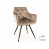 Mango Velvet étkezőszék fekete láb/ sötét bézs Bluvel 40