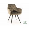 Mango Velvet étkezőszék fekete láb/ olíva zöld Bluvel 77