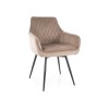 Marlo Velvet szék fekete láb/ sötét bézs (Bluvel 40)