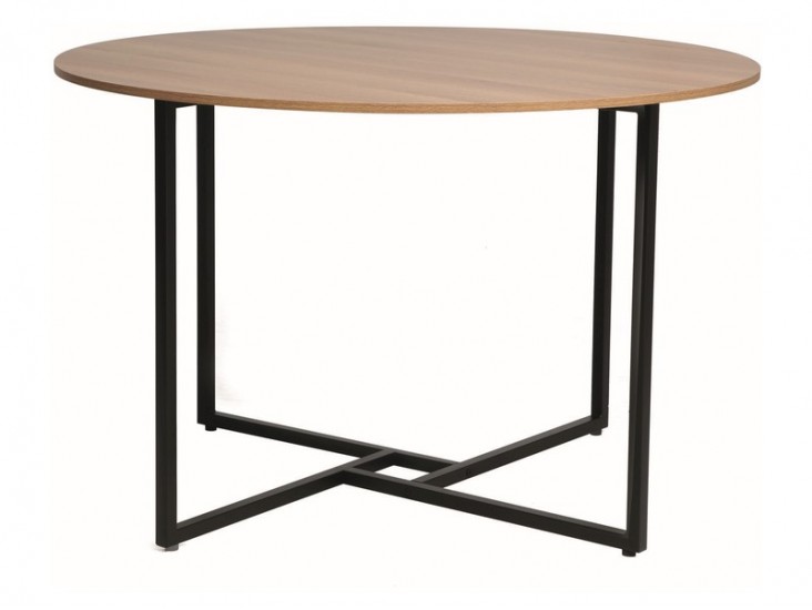Alto étkező asztal tölgy asztallap/ fekete láb D=120 Alto étkező asztal tölgy asztallap/ fekete láb D=120