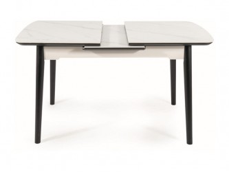 Apollo étkező asztal matt fehér/ fekete láb (120(160)X80)