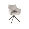 Azalia étkező szék Velvet fekete láb/ világos szürke (Bluvel 03)