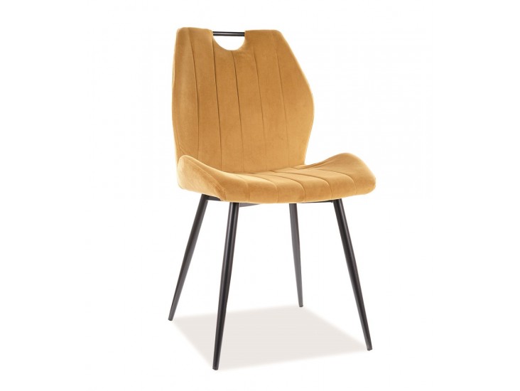 Arco Velvet étkező szék fekete láb/ sárga bluvel 68 Arco Velvet étkező szék fekete láb/ sárga bluvel 68