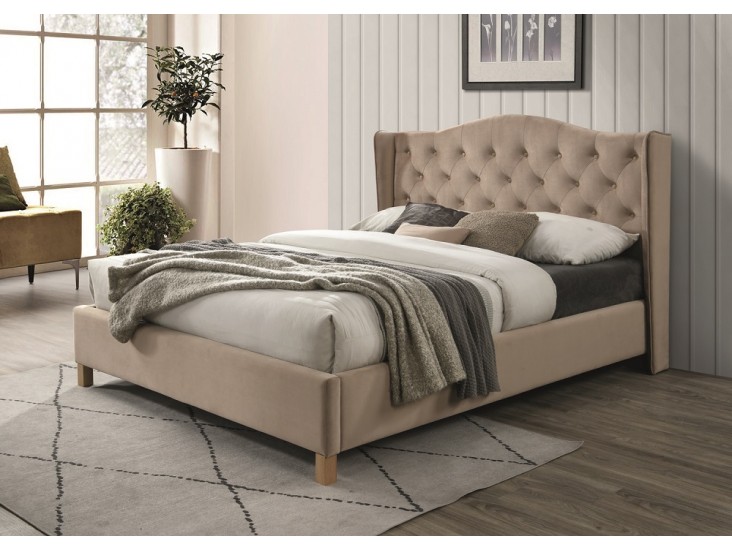 Aspen Velvet franciaágy 160x200 bézs/ tölgy bluvel 28 Aspen Velvet franciaágy 160x200 bézs/ tölgy bluvel 28