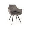 Ballo étkezőszék fekete láb/ sötét szürke Brego 18
