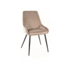 Cobe Velvet étkező szék fekete láb/ sötét bézs (Bluvel 40)