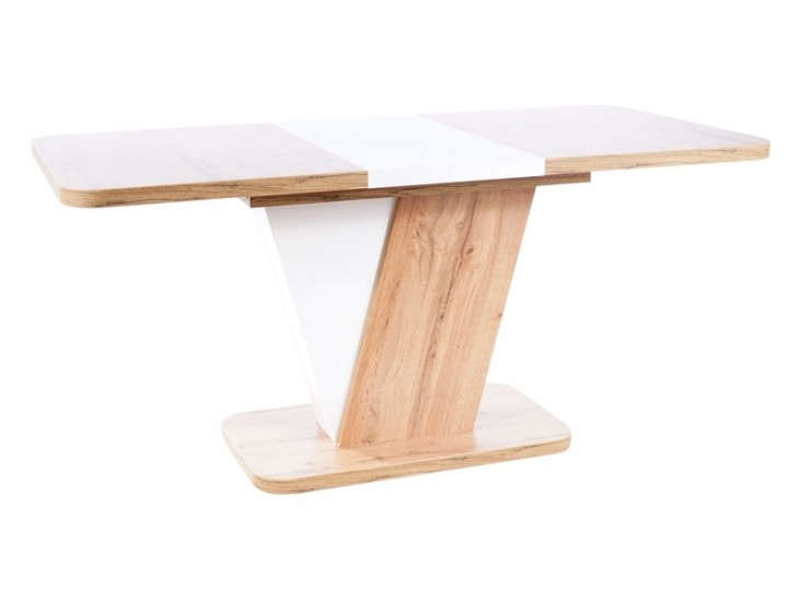 Crocus étkező asztal wotan tölgy / matt fehér 120(160)X80 IN