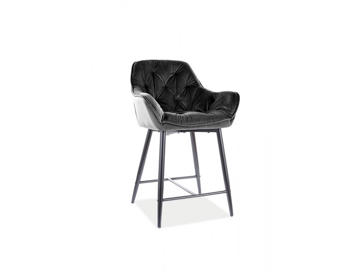 Cherry H-2 velvet bárszék fekete láb/ fekete bluvel 19 Cherry H-2 velvet bárszék fekete láb/ fekete bluvel 19