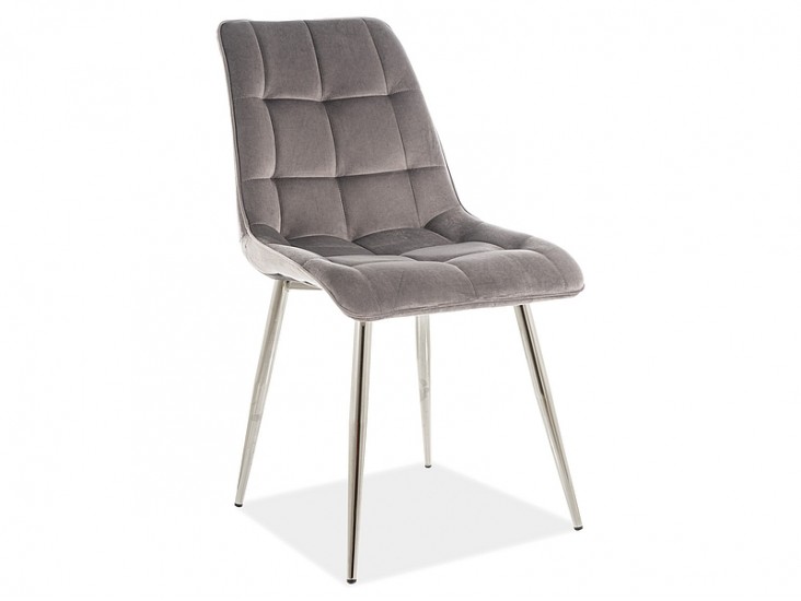Chic Velvet étkező szék króm láb/ szürke bluvel 14 Chic Velvet étkező szék króm láb/ szürke bluvel 14