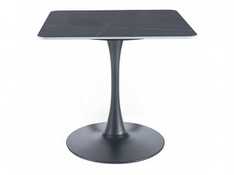 Espero II étkezőasztal matt fekete/ fekete (80x80)