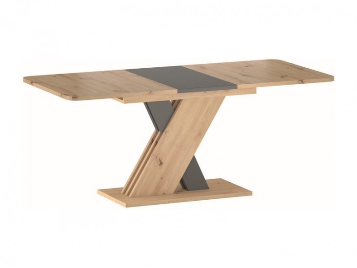 Exel étkező asztal artisan tölgy/ antracit (140(180)X85) (D)