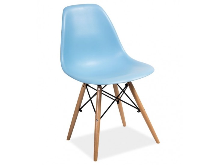 Enzo szék műanyag/ABS, bükk láb, kék (Készlet erejéig)
