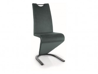 H090 Velvet étkező szék fekete láb/ zöld (Bluvel 78)