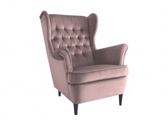 Harry Velvet fotel antik rózsaszín bluvel 52/ wenge