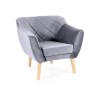 Karo1 Velvet fotel bükk láb/ szürke (Bluvel 14)