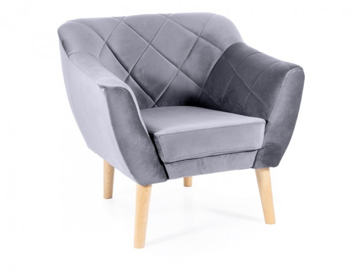 Karo1 Velvet fotel bükk láb/ szürke (Bluvel 14) Karo1 Velvet fotel bükk láb/ szürke (Bluvel 14)