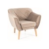 Karo1 Velvet fotel bükk láb/ sötét bézs (Bluvel 40)