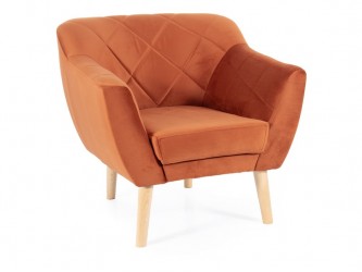 Karo1 Velvet fotel bükk láb/ fahéj (Bluvel 4215)