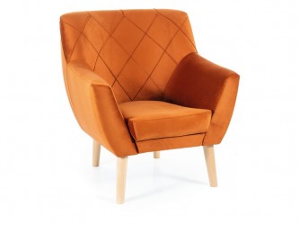 Kier 1 Velvet fotel bükk láb/ fahéj (Bluvel 4215)