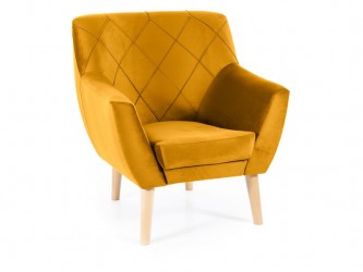 Kier 1 Velvet fotel bükk láb/ curry (Bluvel 68)