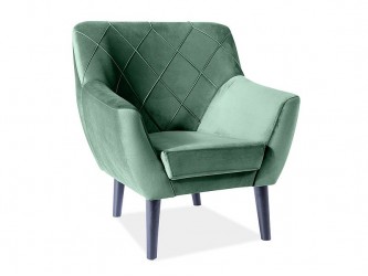 Kier 1 Velvet fotel bükk láb/ zöld (Bluvel 78)