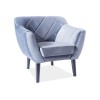 Karo 1 Velvet fotel bluvel 14 szürke/ wenge