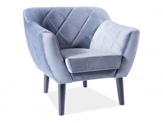 Karo 1 Velvet fotel bluvel 14 szürke/ wenge